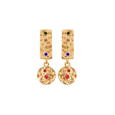 Pendientes chapados y piedras