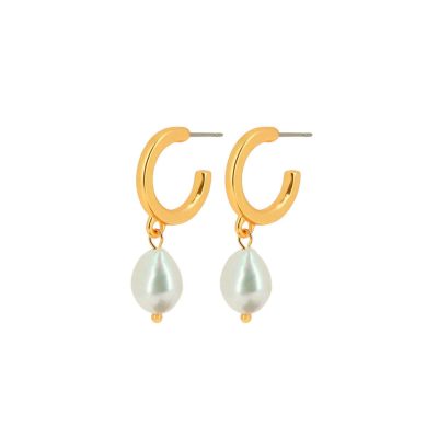 Pendientes chapados y perlas