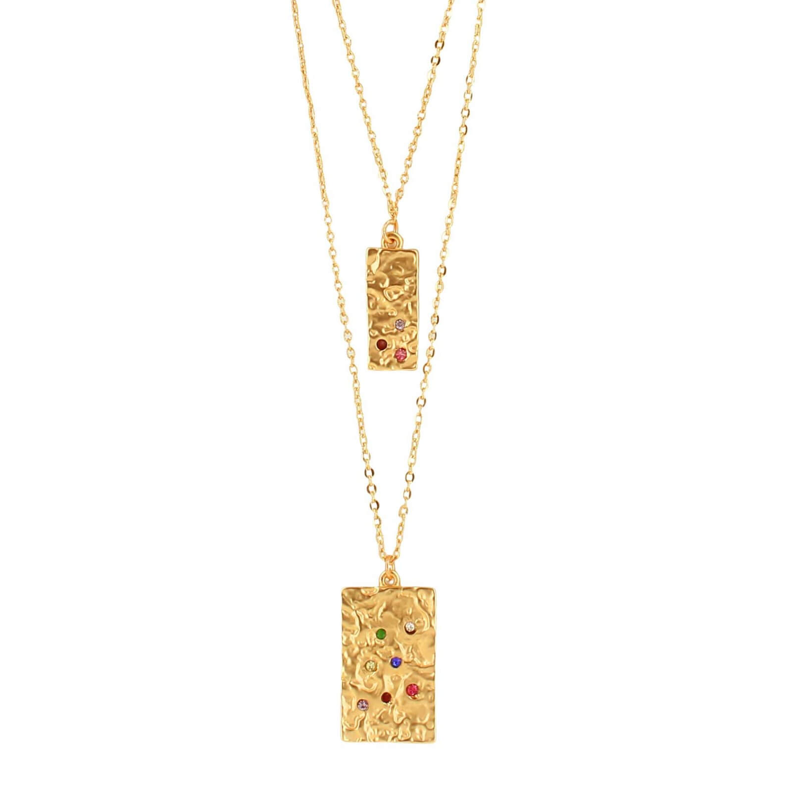 gargantilla doble con placas rectangulares